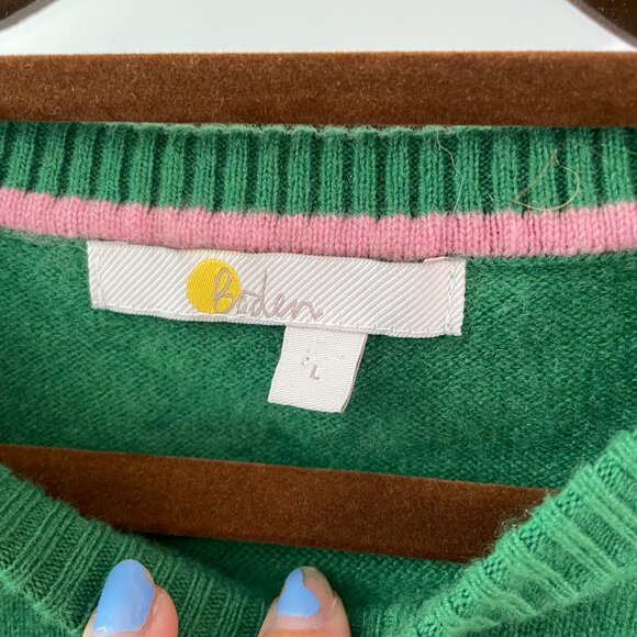 Boden cashmere short sleeve sweater size L in a kelly green - Picture 6 of 8